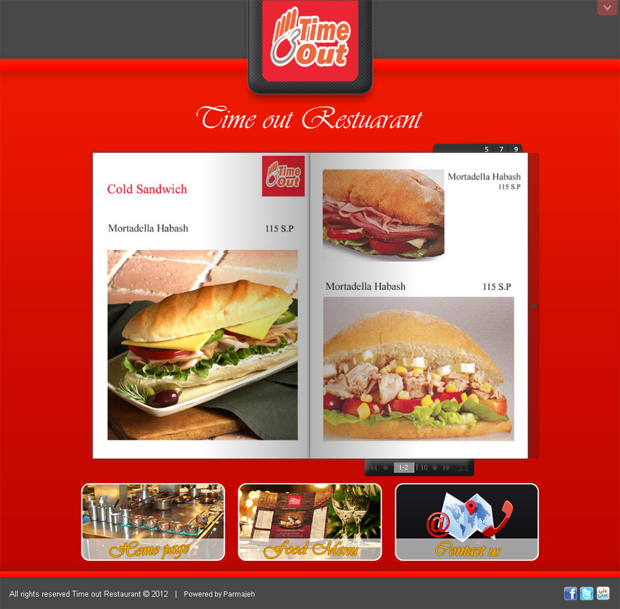 Time out - Food menu