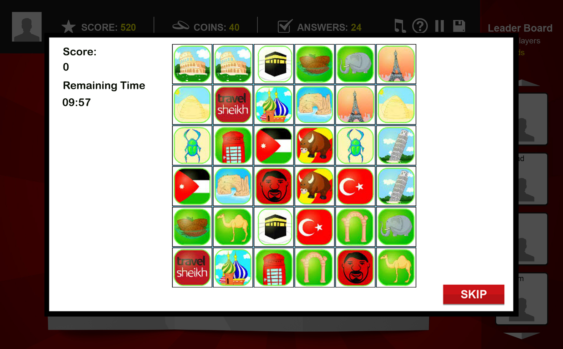 Travel Sheikh matching game