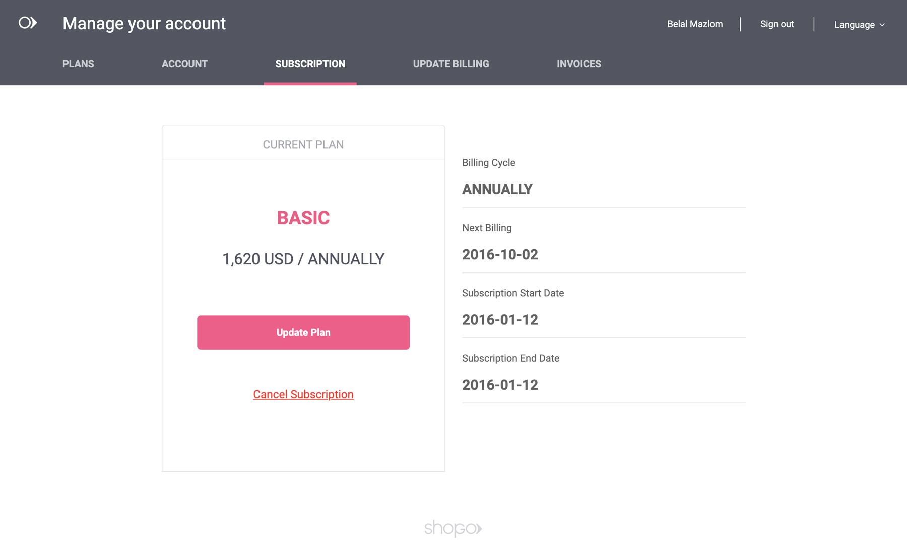Billing subscribe