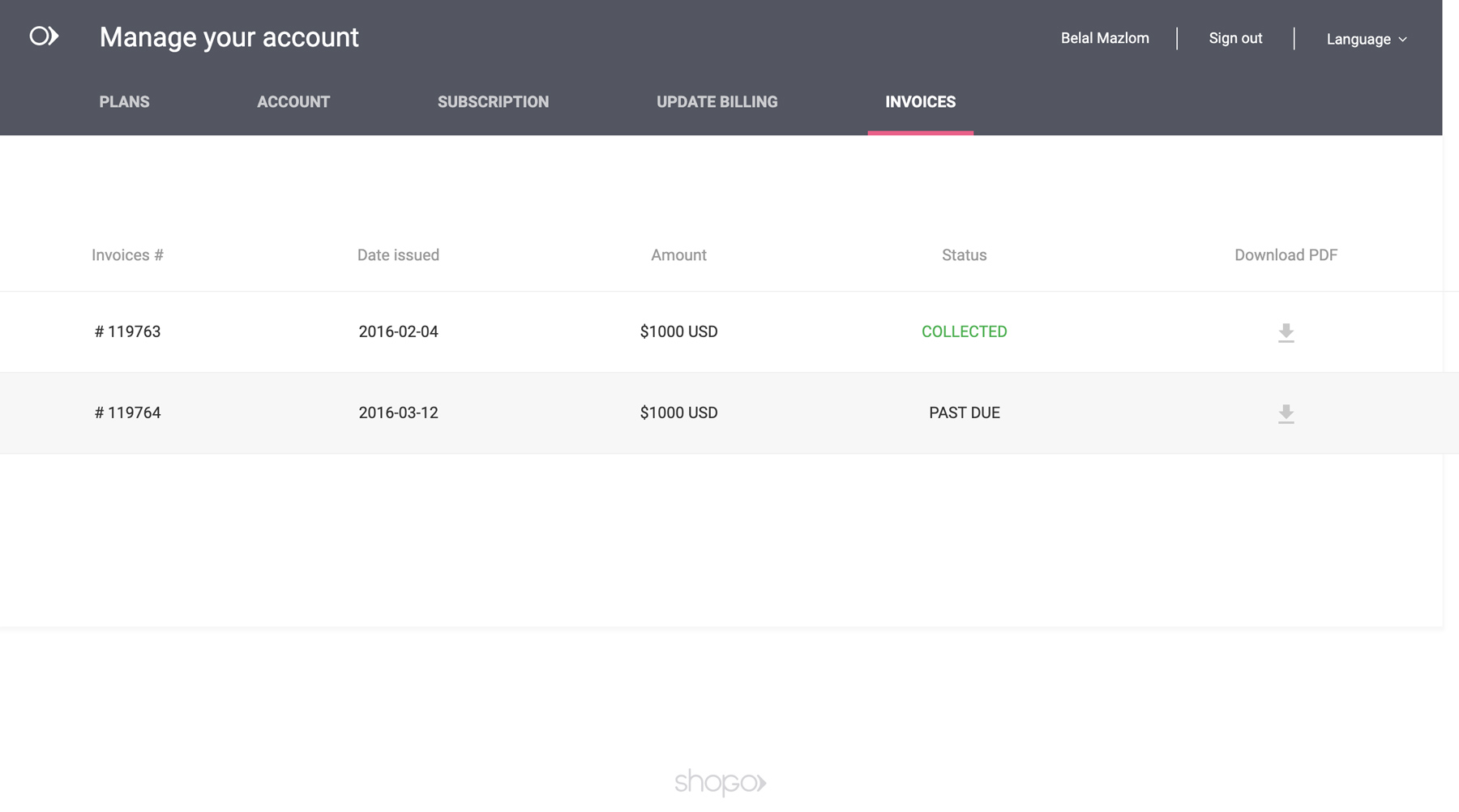 Billing invoices