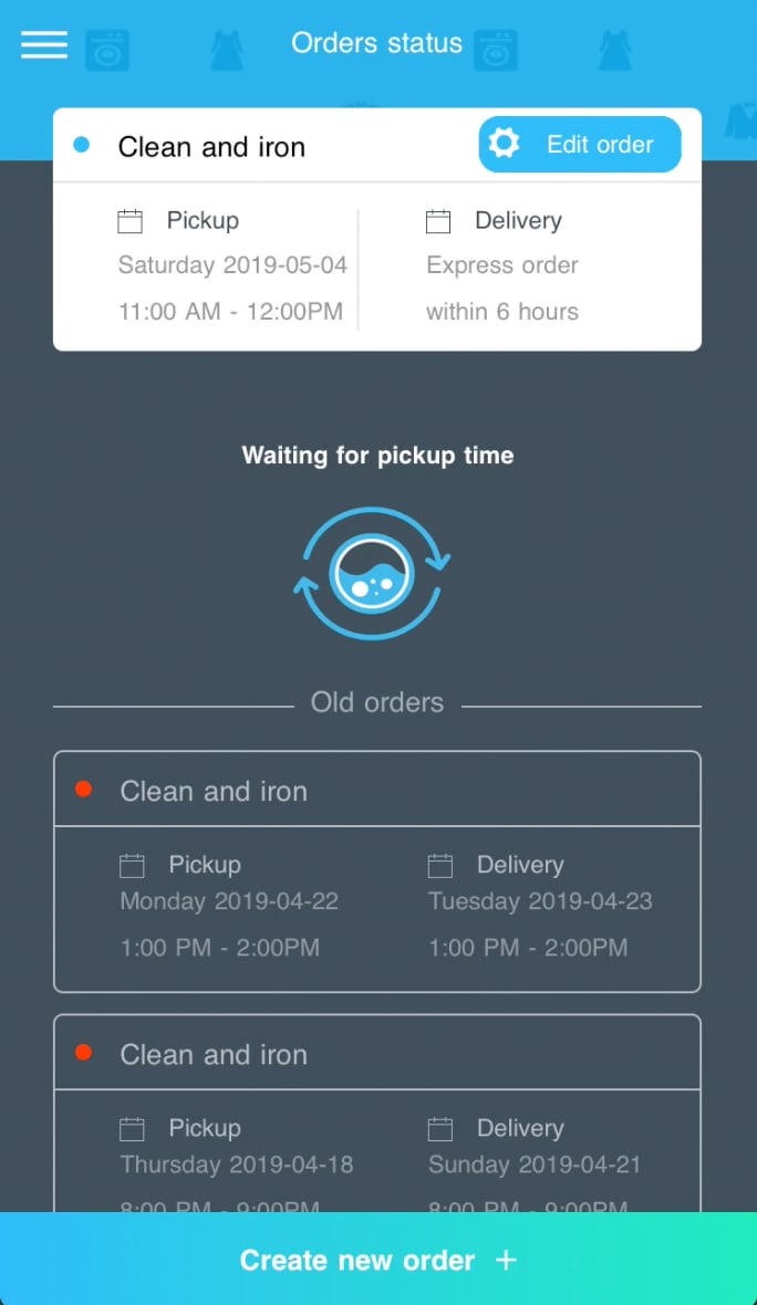 Orders list