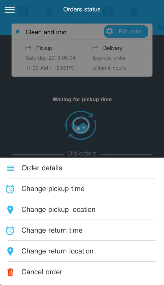 Order menu