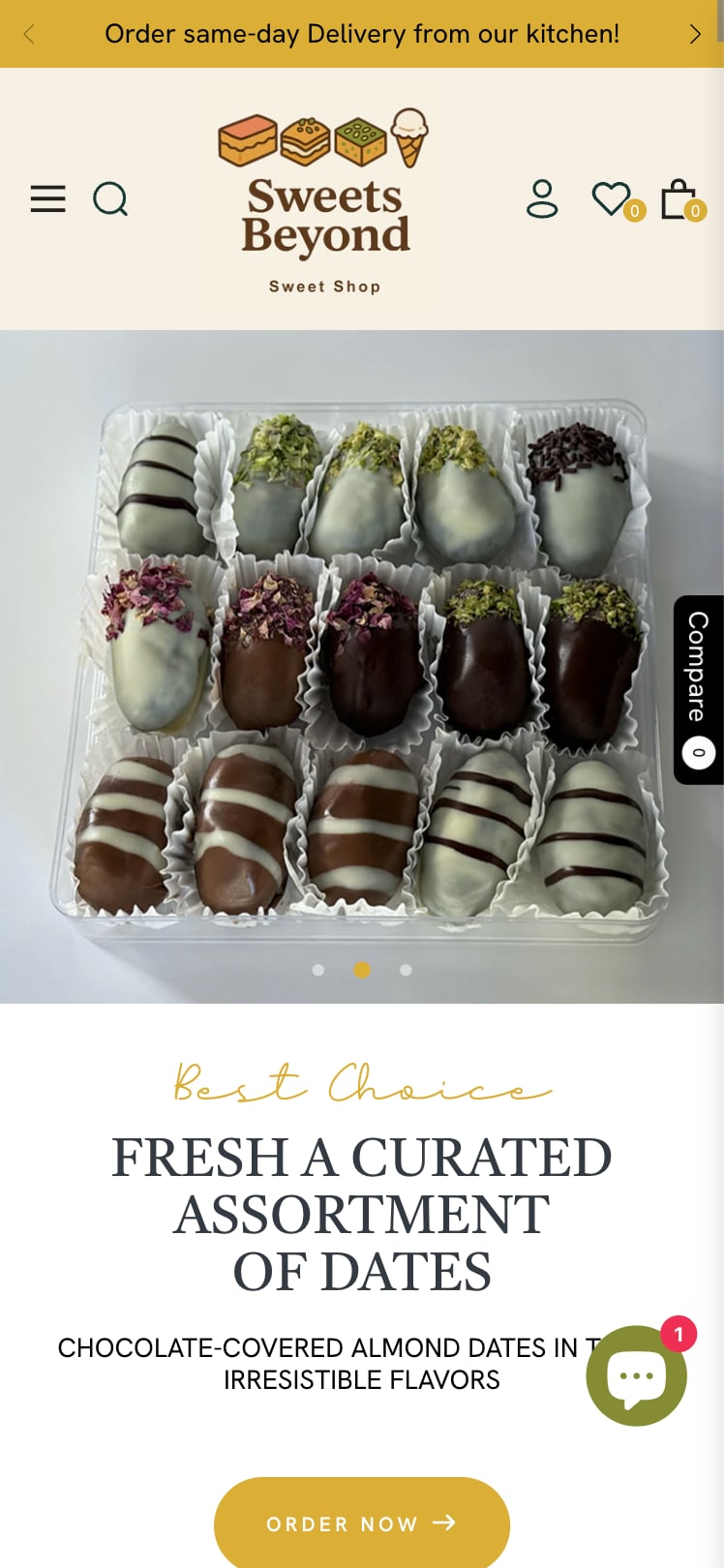 Sweets Beyond Shop home mobile view